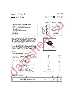 IRF1310NPBF datasheet  